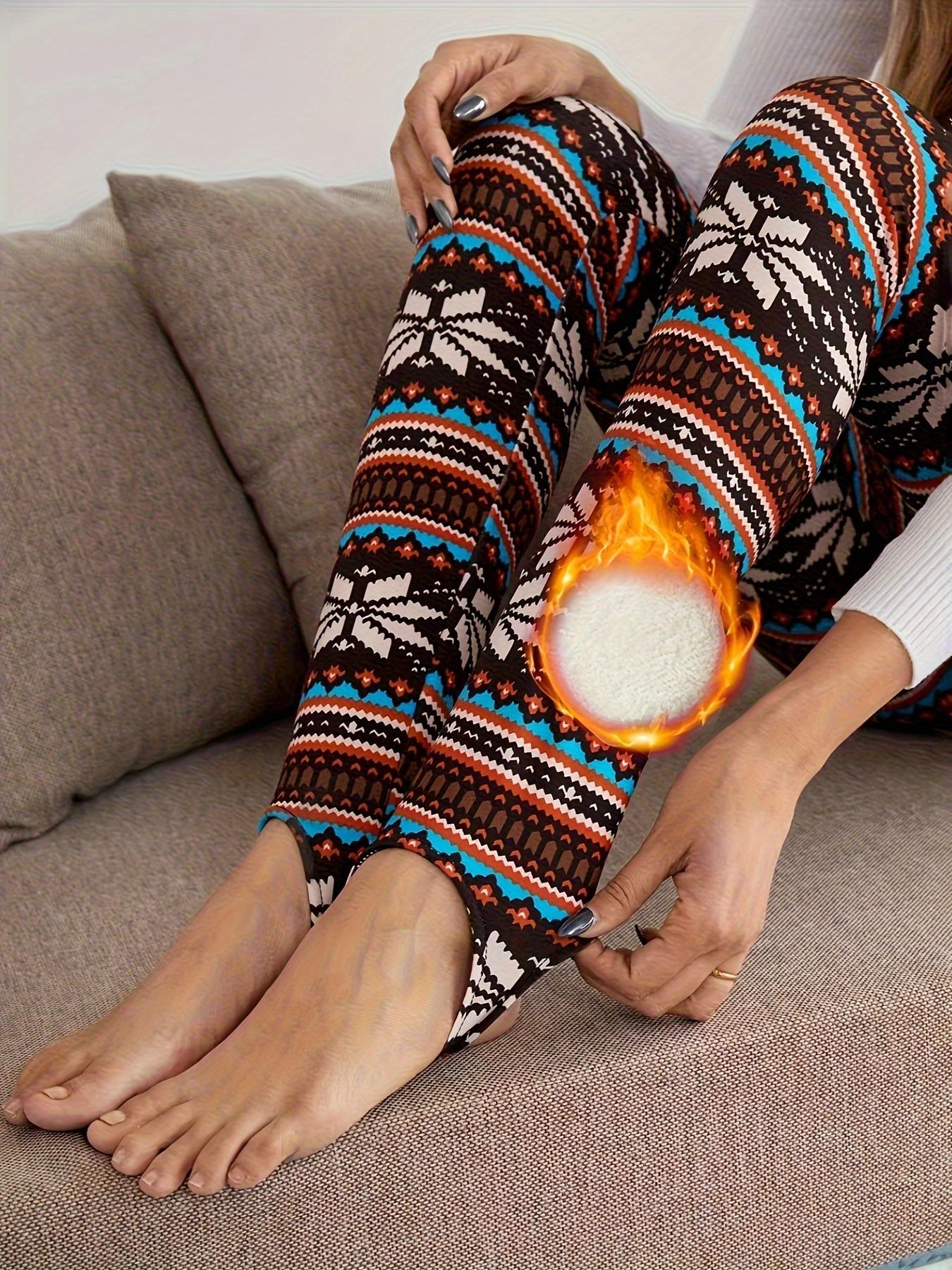 Women's Christmas Winter Warm High-Waisted Elastic Fashion Slim Fit Bottoms, Casual Sporty Style, All Seasons Wear High Stretch Leggings