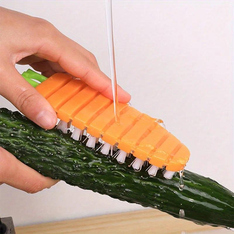 1PC Multi functional kitchen fruit and vegetable cleaning brush, bendable vegetable washing brush