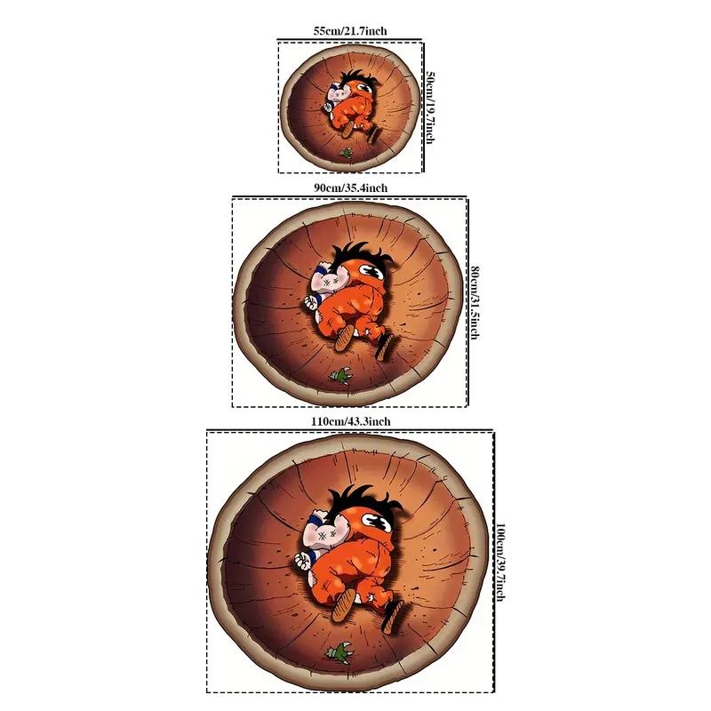 Fashion Anime Character Carpet, Cool Street Style Round Rug, Durable No Fuzz Fabric, Suitable for Living Room Bedroom Closet