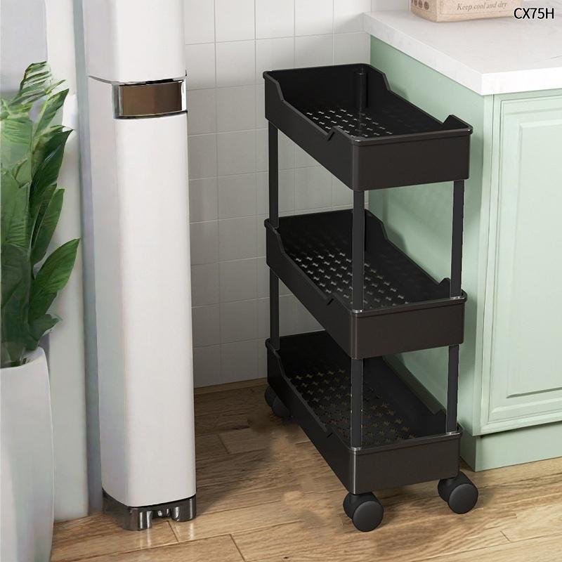 Multi-Layer Gap Storage Rack for Kitchen & Bathroom, Narrow Design for Refrigerator Sides, Refrigerator Organizer, Refrigerator Accessories, Ideal for Snacks & Small Items Organization