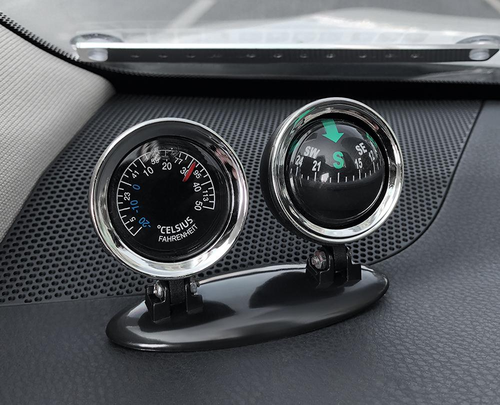 1PCS Multifunction Car Thermometer Compass, Auto Dashboard Direction Ornament, Vehicle Interior Decoration Accessories Car Gifts