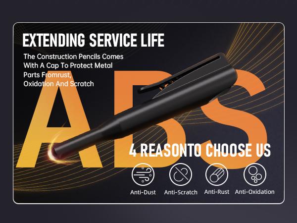 Nicpro 4 Pack Carpenter Pencil with Sharpener & Sleeve, Mechanical Carpenter Pencils Set with 52 Refill, Deep Hole Marker Woodworking Pencils, Heavy Duty Construction Pencils for Architect-with Case