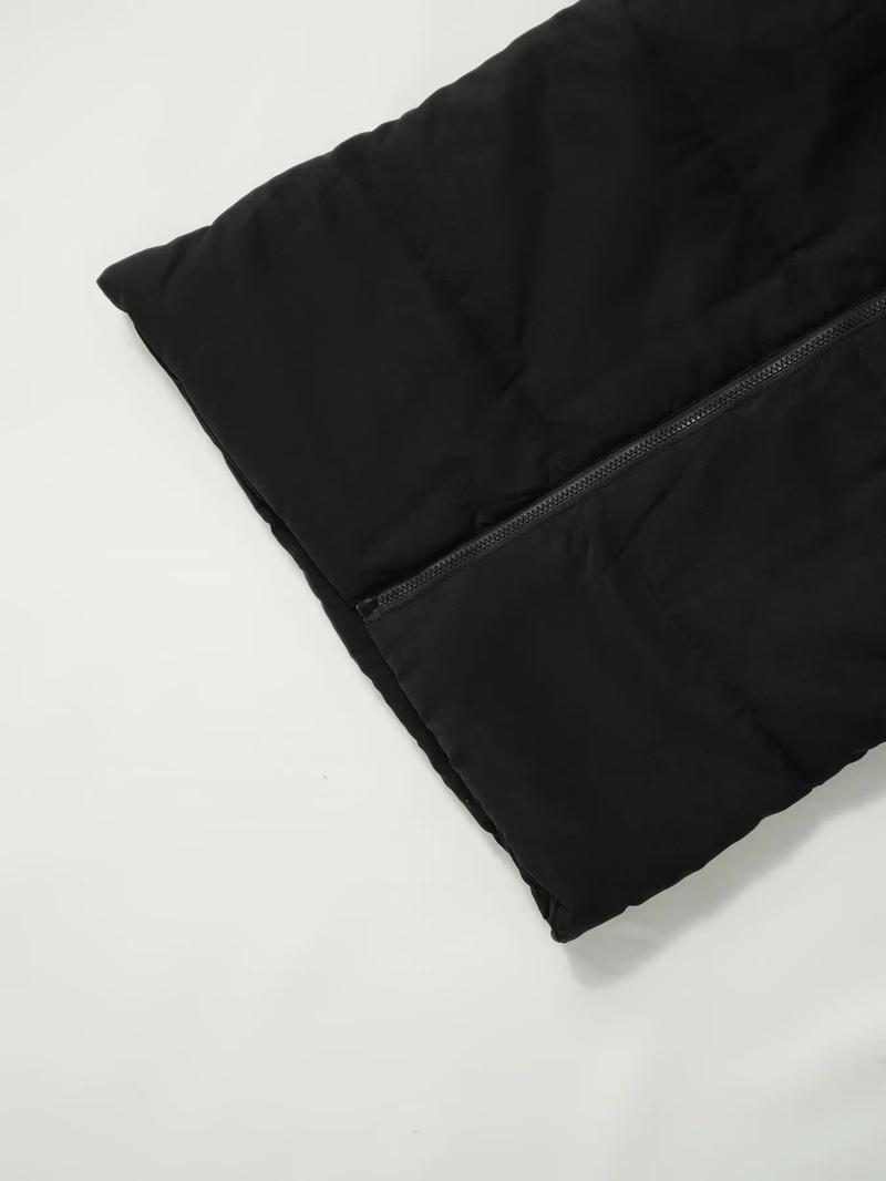 Women's Solid Zip Up Puffer Vest Coat, Zip Up Coats, Casual Sleeveless Thermal Lined Outerwear for Fall & Winter, Women's Clothing for Daily Wear