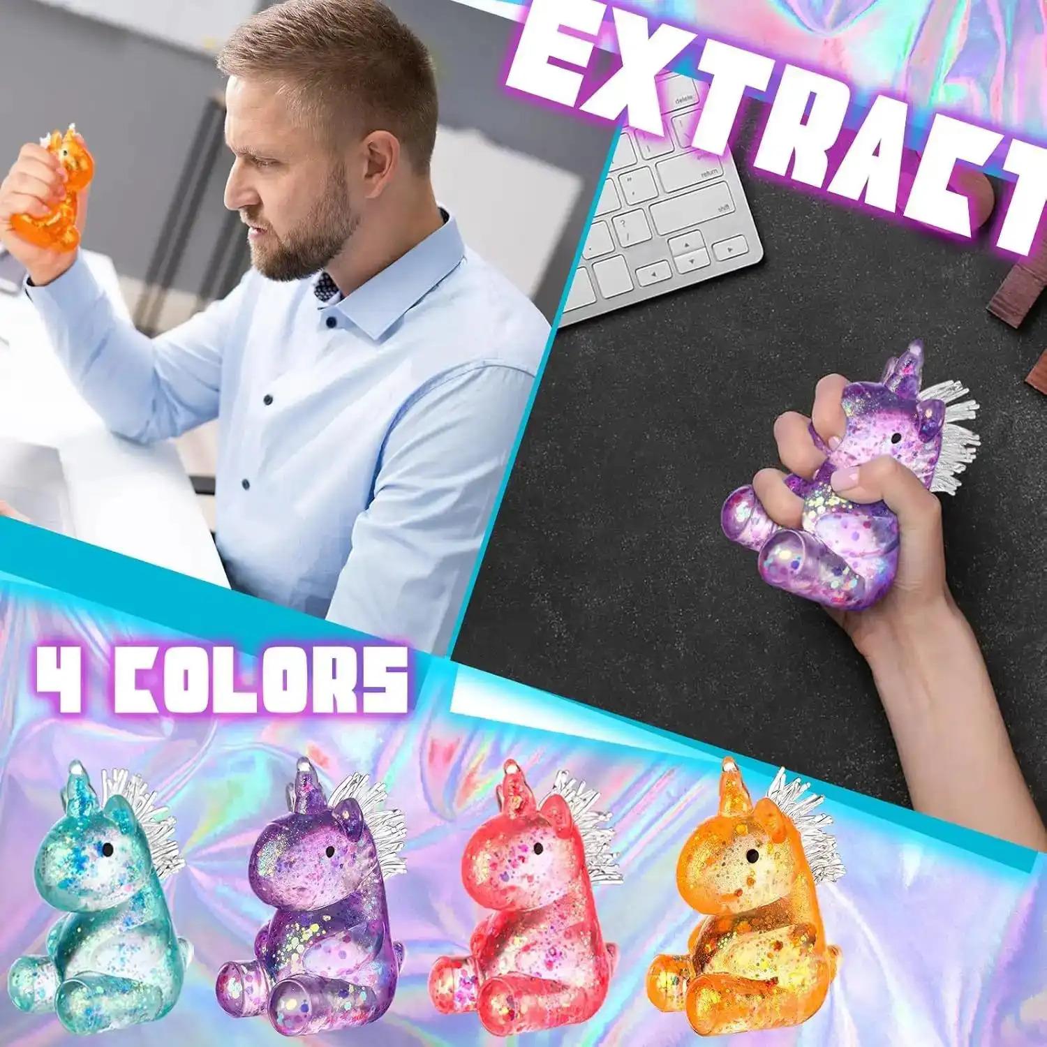 12 PCS Unicorn Maltose Fidget Toy Random Color, Sensory Stress Relief Soft Ball for Adults & Kids, Play Party Favor Prank Squeeze Toy, Anti-Anxiety Hand Pressure Reliever, Squishies, Cute, Children's Day Gift
