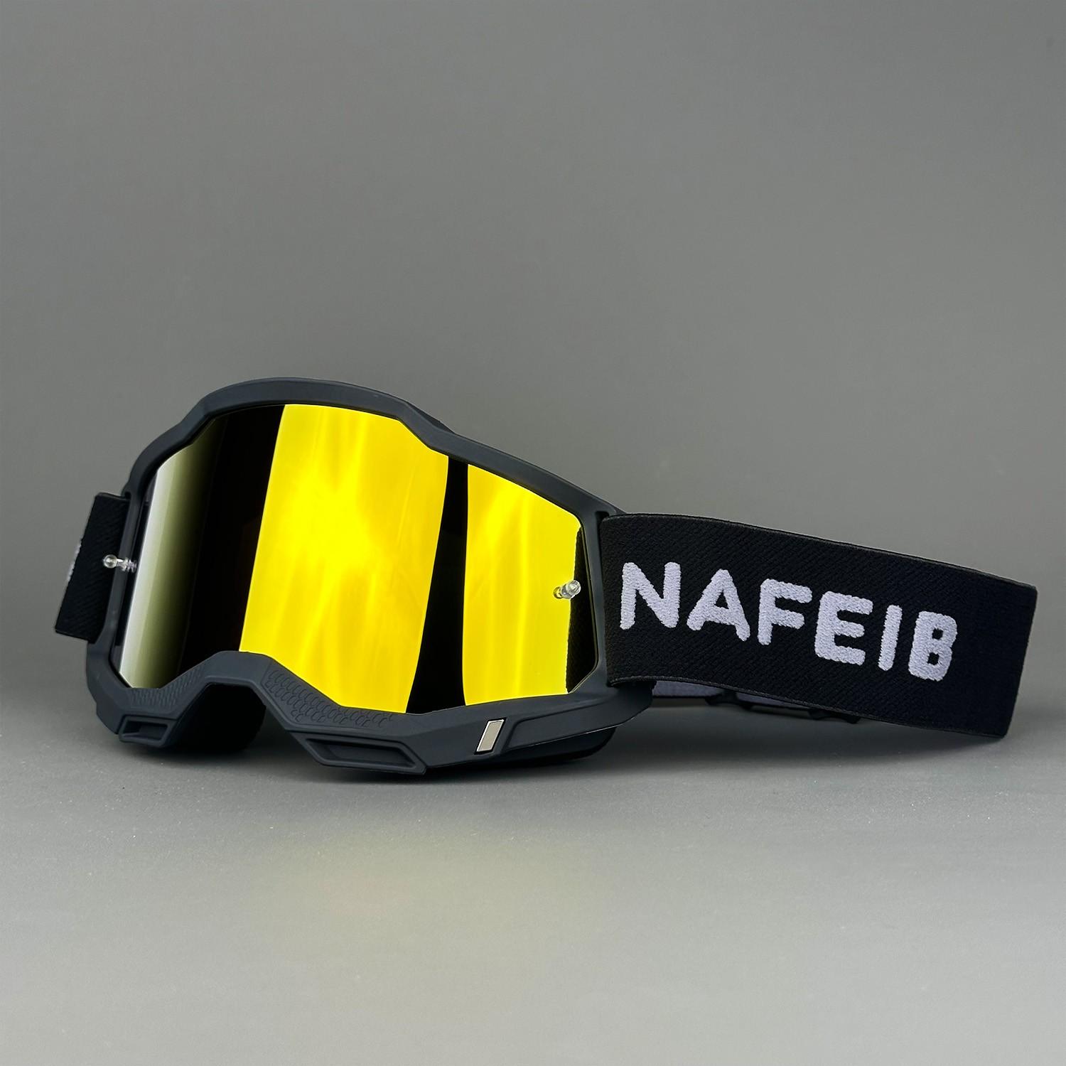 NAFIEB High-Performance OTG Goggles: Compatible with Prescription Glasses, Scratch/Dust Resistant, Airflow System, Secure, Adjustable. For Riding, Skiing. Ideal Holiday Gift.