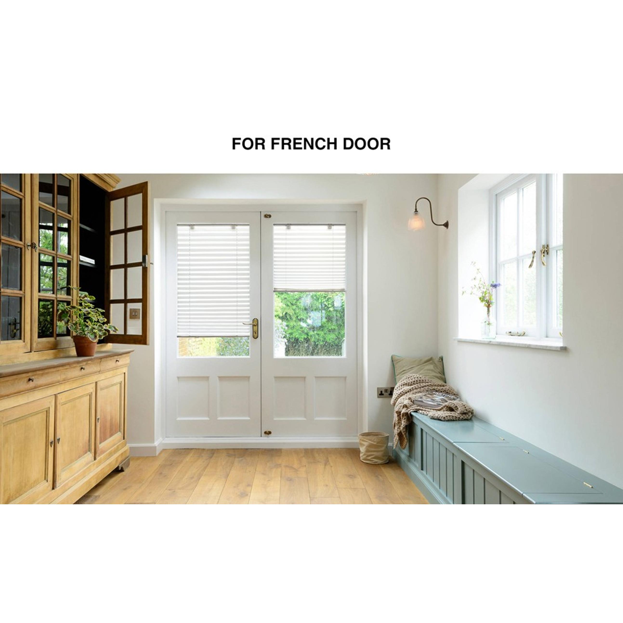 Tool-Free Cordless Pleated Shades with Suction Cups Light Filtering Top Down Bottom Up Pleated Blinds for Window Size 42" W x 64" H, White
