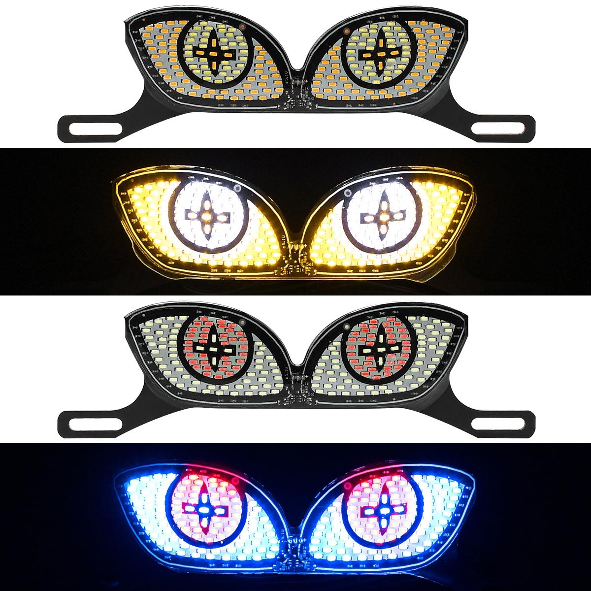 LED Motorcycle Headlight Devil Eye Cat Eye Dynamic Tail Light Car Tail Decorative Lamp Strobe Eagle Eye Lamp Motorcycle Led Lights Exterior Accessories