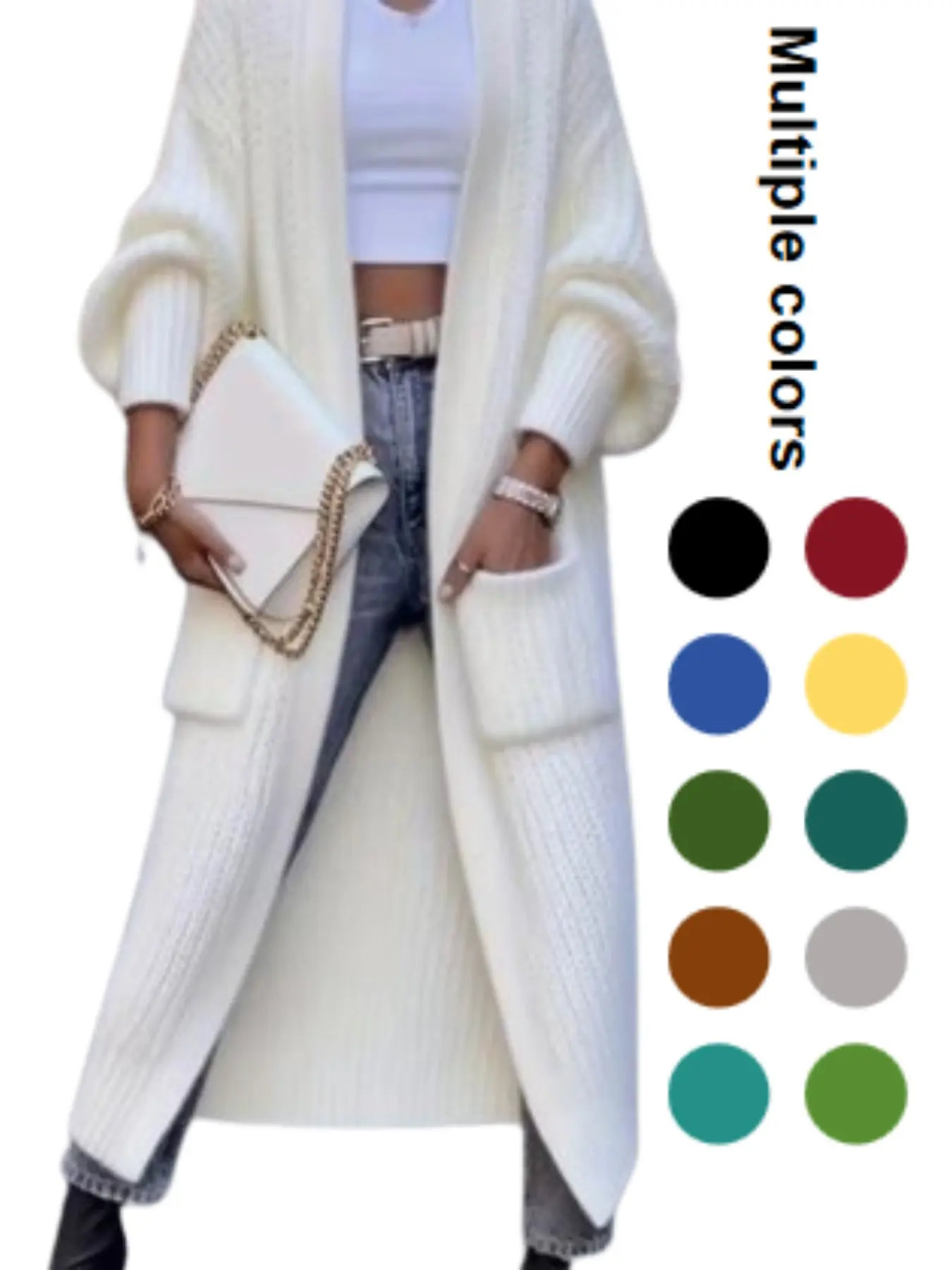 Plus Size Women's Fall & Winter Coat, Casual Long Sleeve Zipper Jacket, Warm Knit Outerwear for Ladies, Trendy Fashionable Design, Knitwear