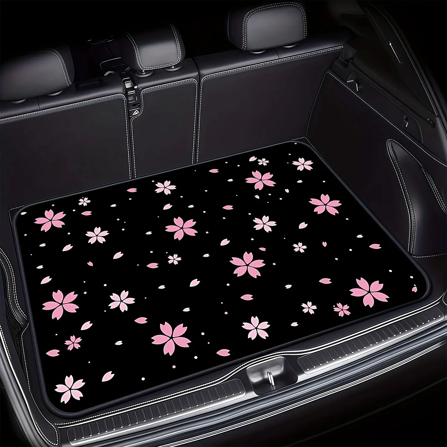 ‌Universal Car Trunk Mat 75x100cm Multicolor Floral All Weather Trunk Protection Cargo Liner Durable Rear Trunk Mat Waterproof Easy Clean Vehicle Interior Accessories Fit Most Car Models SUV Truck Van‌ Car Floor Mats