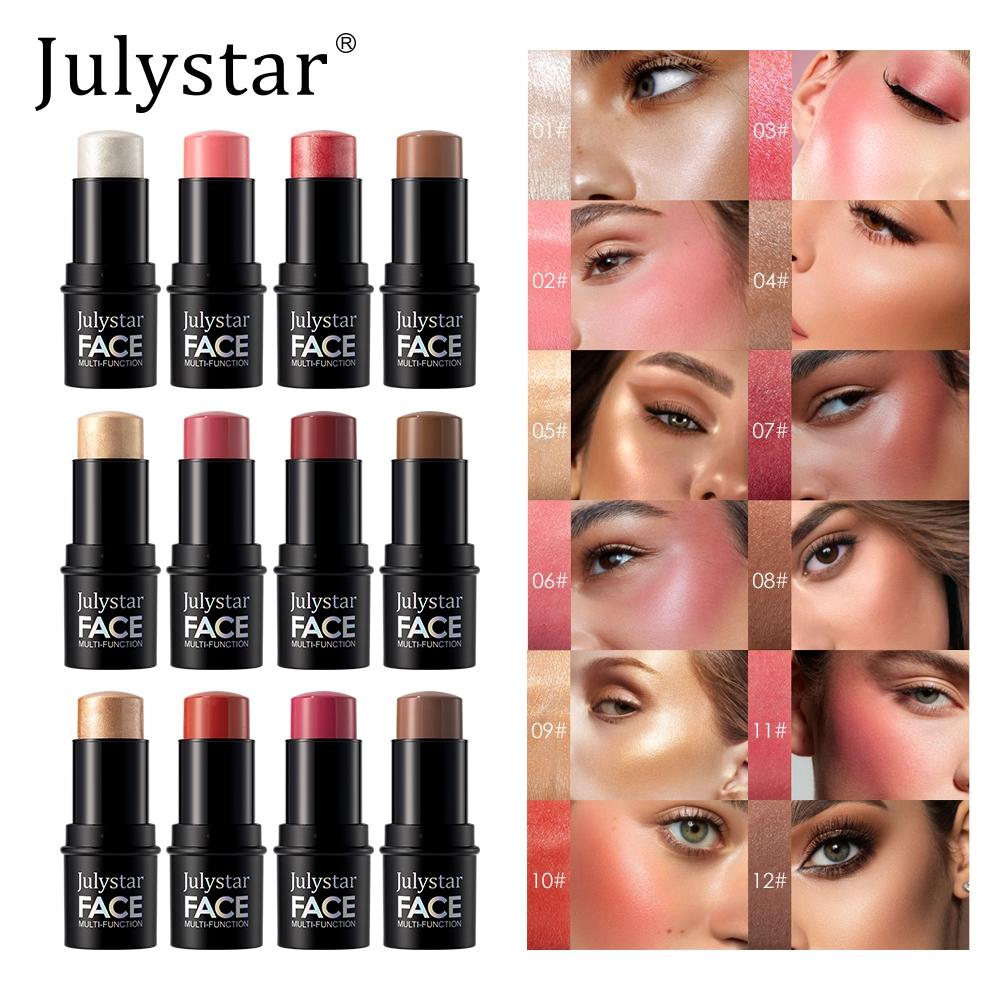 Julystar Multi-Functional Makeup Stick, Highlighter, Contour, Blush, Eyeshadow, Natural Blend, Moisturizing, Portable, Multiple Colors Available