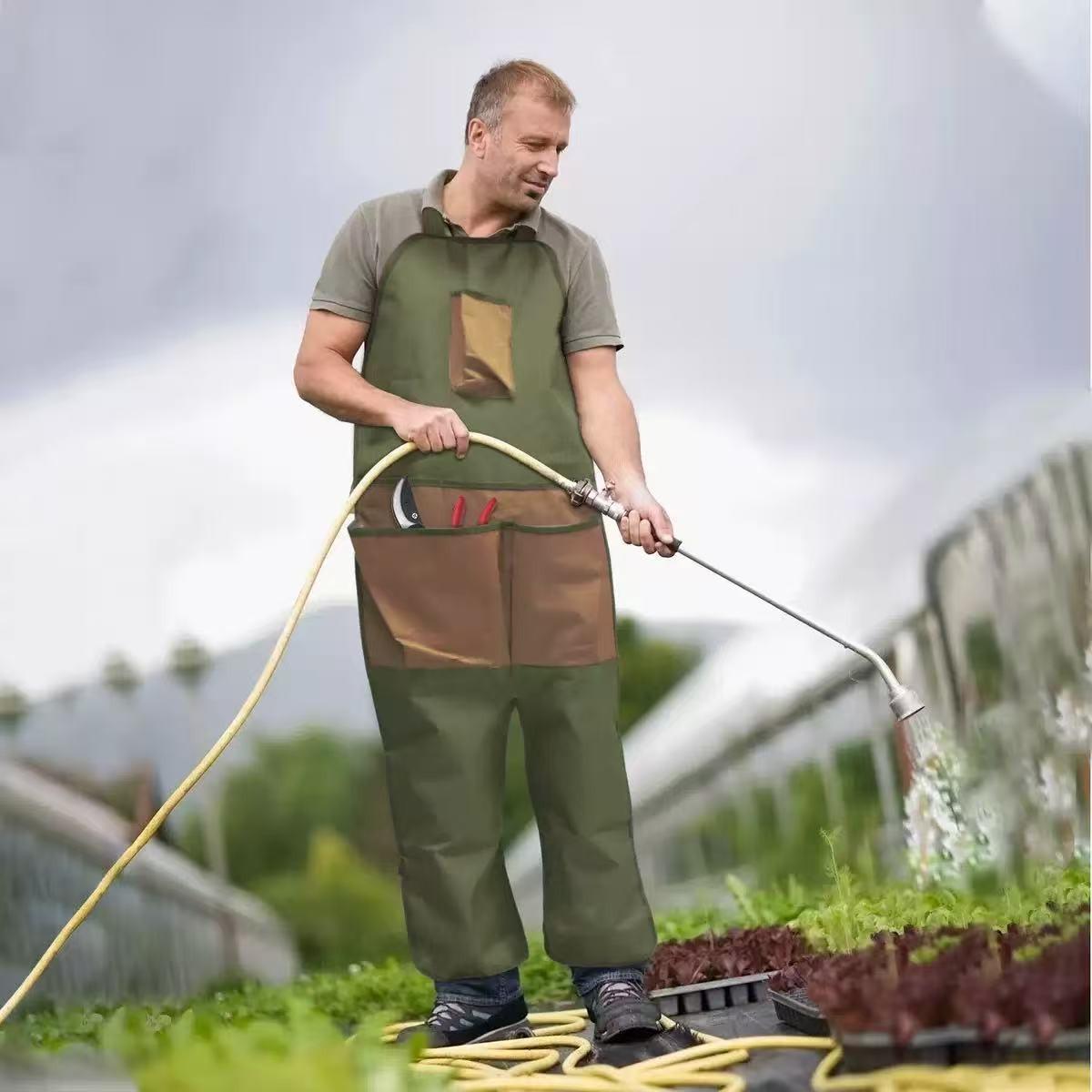 Garden Apron Gardening Knee Protector Multi-Pocket Outdoor Apron, Anti-Dirty Apron for Plant Trimming and Picking