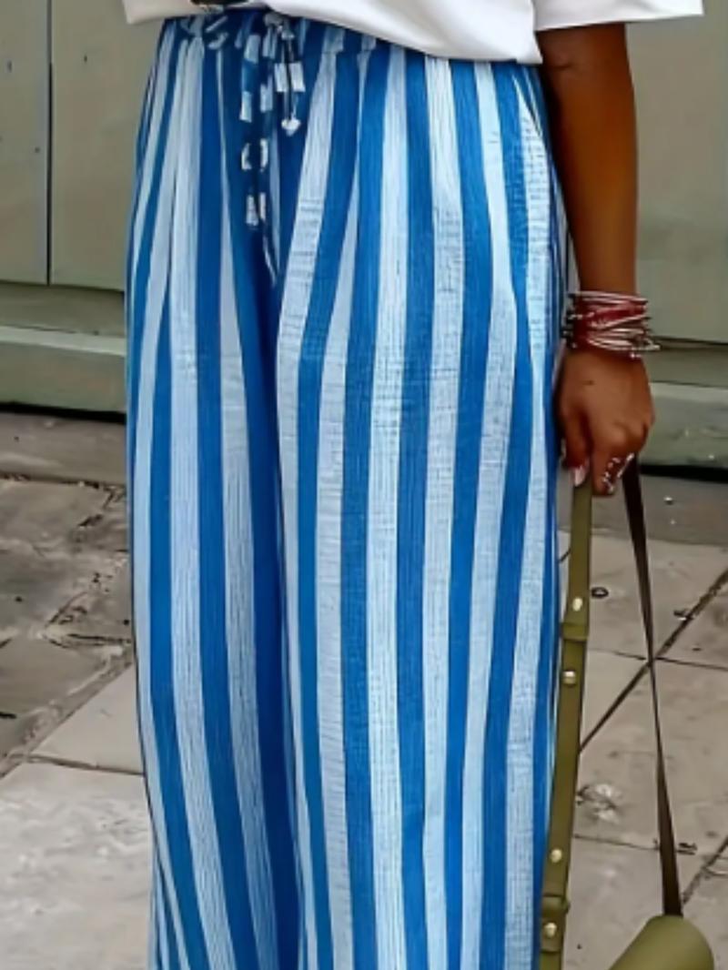 Spring & Fall Fashion New Women's Drawstring Loose Wide Leg Pants, Comfortable and Stylish Long Trousers for Casual Wear