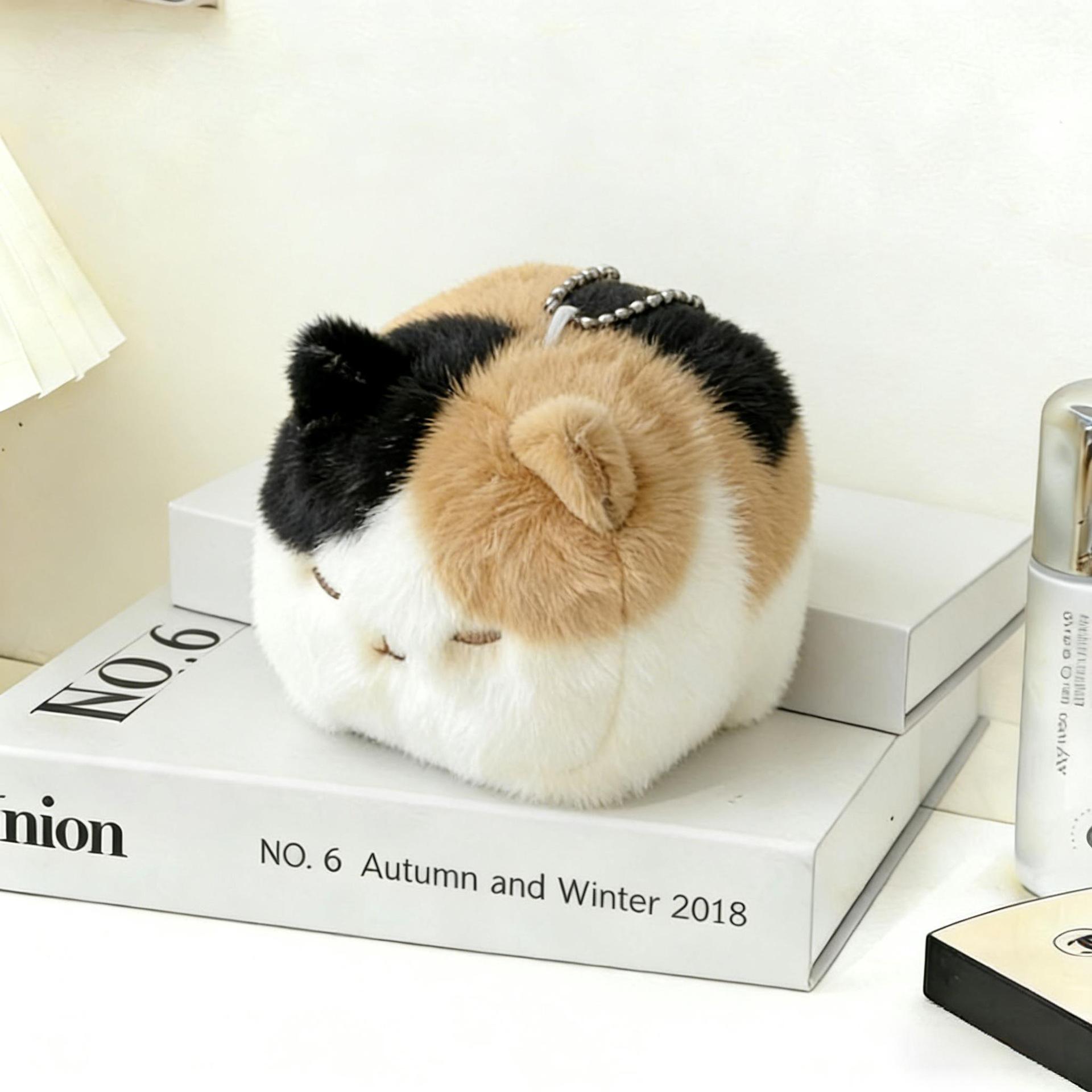 Cute Cat Plush Keychain,Soft Fluffy Kitten Pendant,Cartoon Mini Stuffed Animal Charm,Adorable Fashion Bag Ornament,Creative Sweet Doll Hanging Decor,Girls Daily Accessory Gift