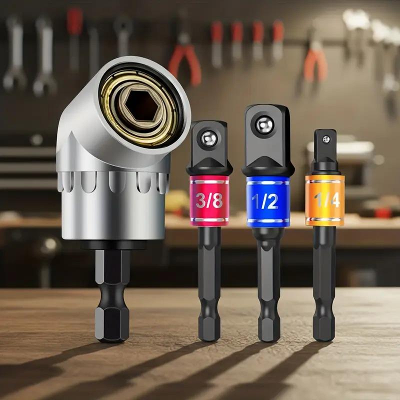 1pc high-quality right-angle drill accessories, 360 rotatable, impact-grade socket adapter, angle drill adapter, 90 inclined drill to meet various drilling requirements, drilling accessories, multi-functional drill, Drill Attachment