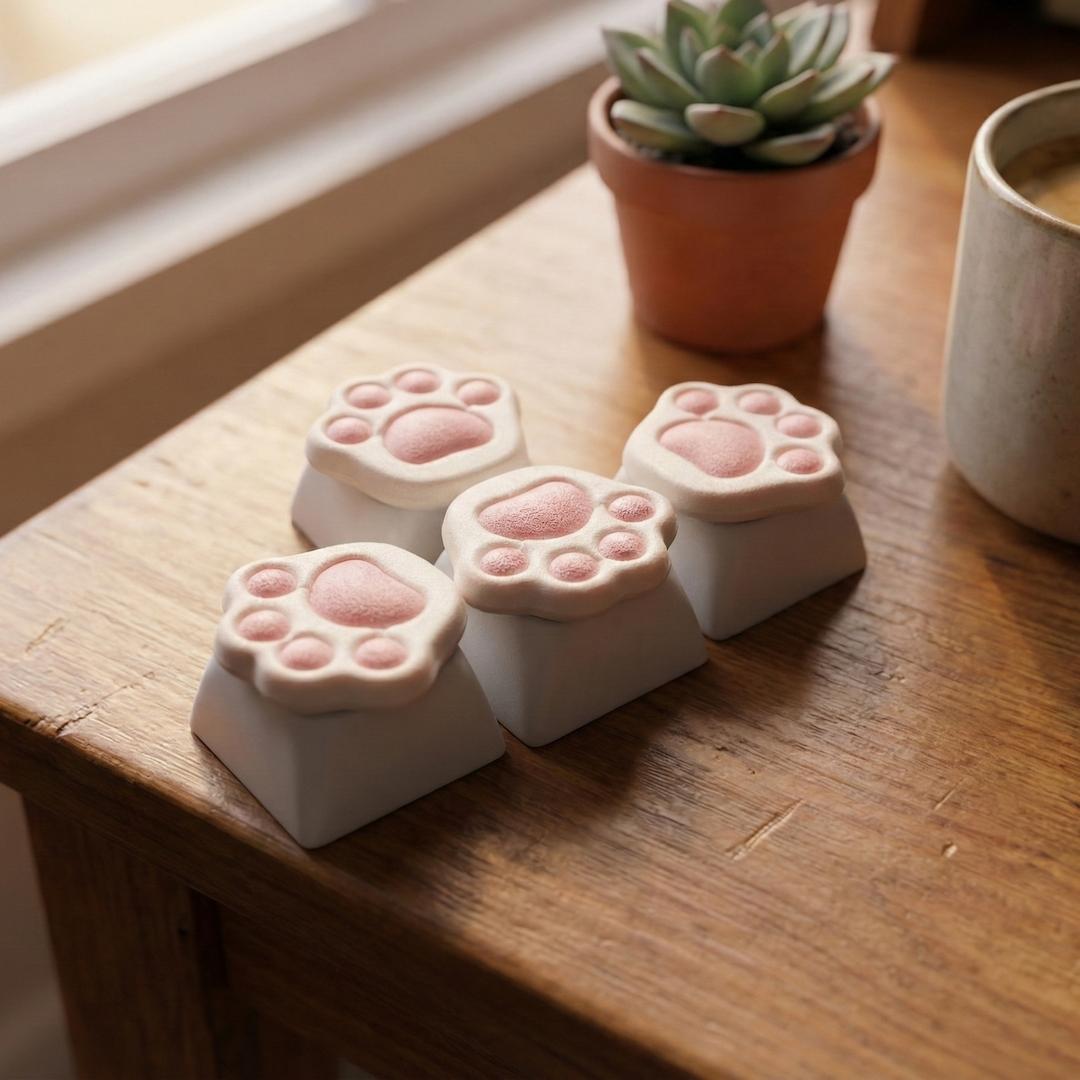 Cute Cat Paw Keycap Gift, Personalized Single Keycap, Creative Custom Mechanical Keyboard, Girl's Unique Gift Idea