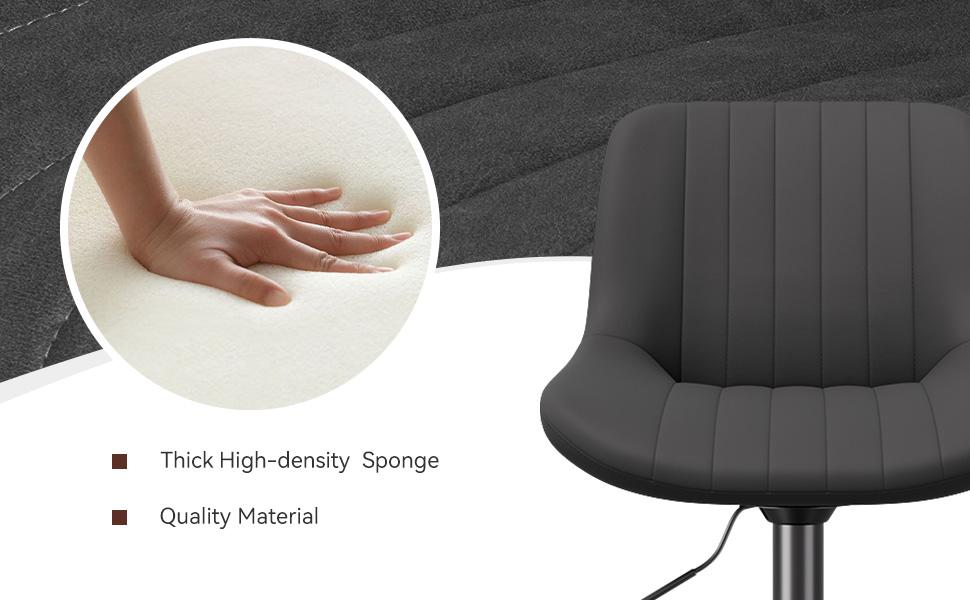 Bar Stools Set of 2, Adjustable Modern Swivel Bar Stools with Backs, Counter Height Performance Fabric Island Chairs for Home Kitchen, Dark Brown