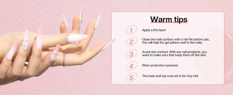 MOROVAN Gel Base Top Coat: No Wipe Gel Shine Matte Top and Base Coat Set - Soak Off Nail Lamp Long Lasting Top Coat Nail Polish and Gel Base Coat for Women Salon DIY