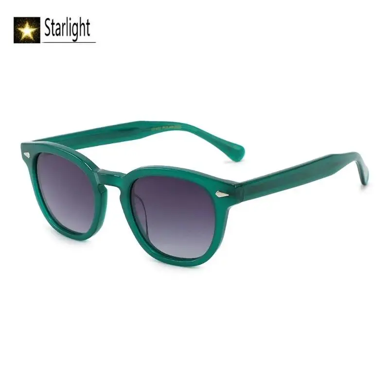 Women's Men's Round Polarized Sunglasses, Acetate Frame, UV400 Lens, Handmade Summer Beach Outdoor Eyewear