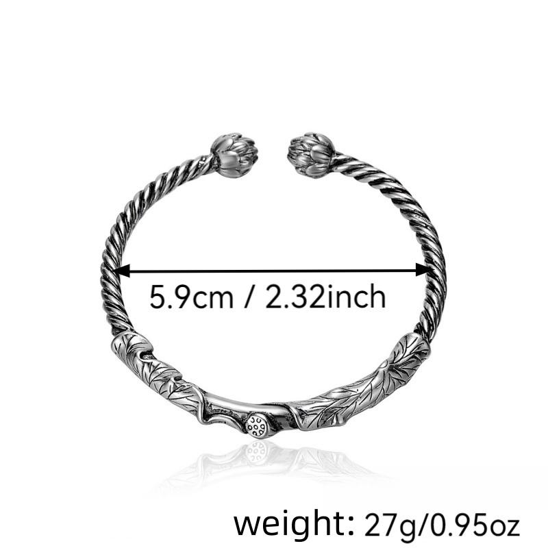 Solid Silver s925 Bangle Sterling Silver bangle Men's open bangle can be freely adjusted size send boyfriend send Dad birthday holiday gift Silver weight 27g / 0.95oz