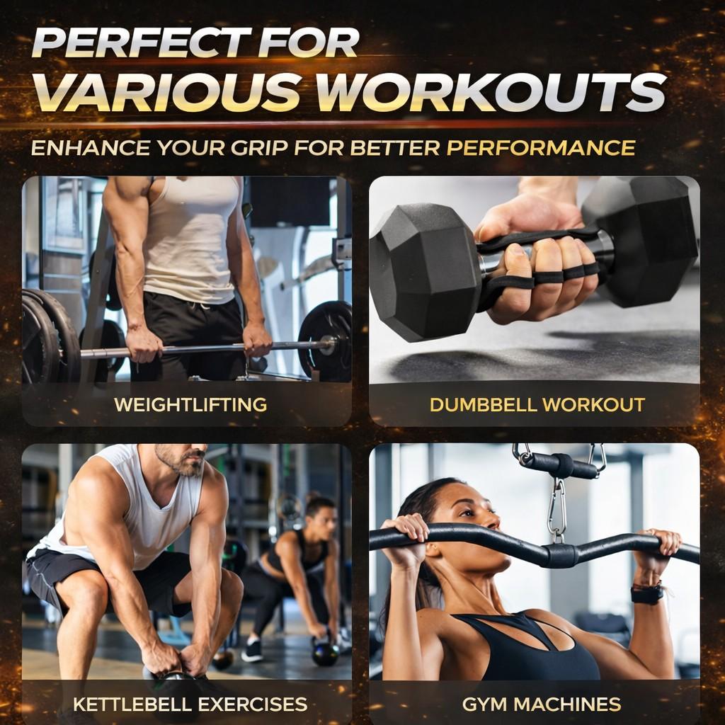 Anti‑Slip Silicone Grip Pads for Weightlifting & Gym • Palm Protection Hand Grips for Dumbbells, Kettlebells, Pull‑Ups & Barbell Training • Enhance Grip Strength • No Calluses • Sweat‑Proof Fitness Accessory