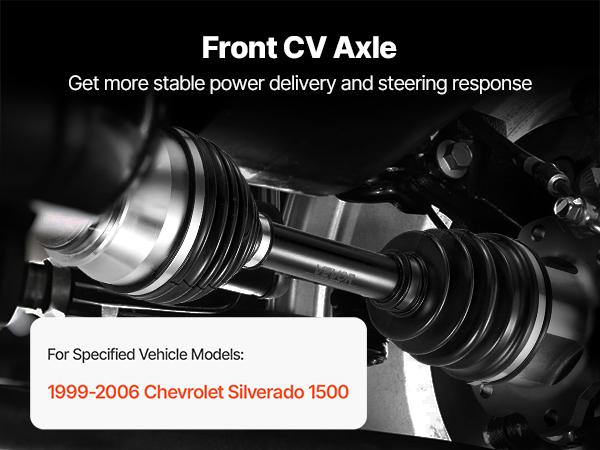 VEVOR CV Axle Shaft Assembly, 2 Pieces Front Left Right (Driver and Passenger Side), Automotive Replacement Axles Pair Compatible with 1999-2006 Chevrolet Silverado 1500, Alloy Steel Carbon Steel VEVOR CV Axle Shaft Assembly, 2 Pieces Front Left Right (Driver and Passenger Side), Automotive Replacement Axles Pair Compatible with 1999-2006 Chevrolet Silverado 1500, Alloy Steel Carbon Steel