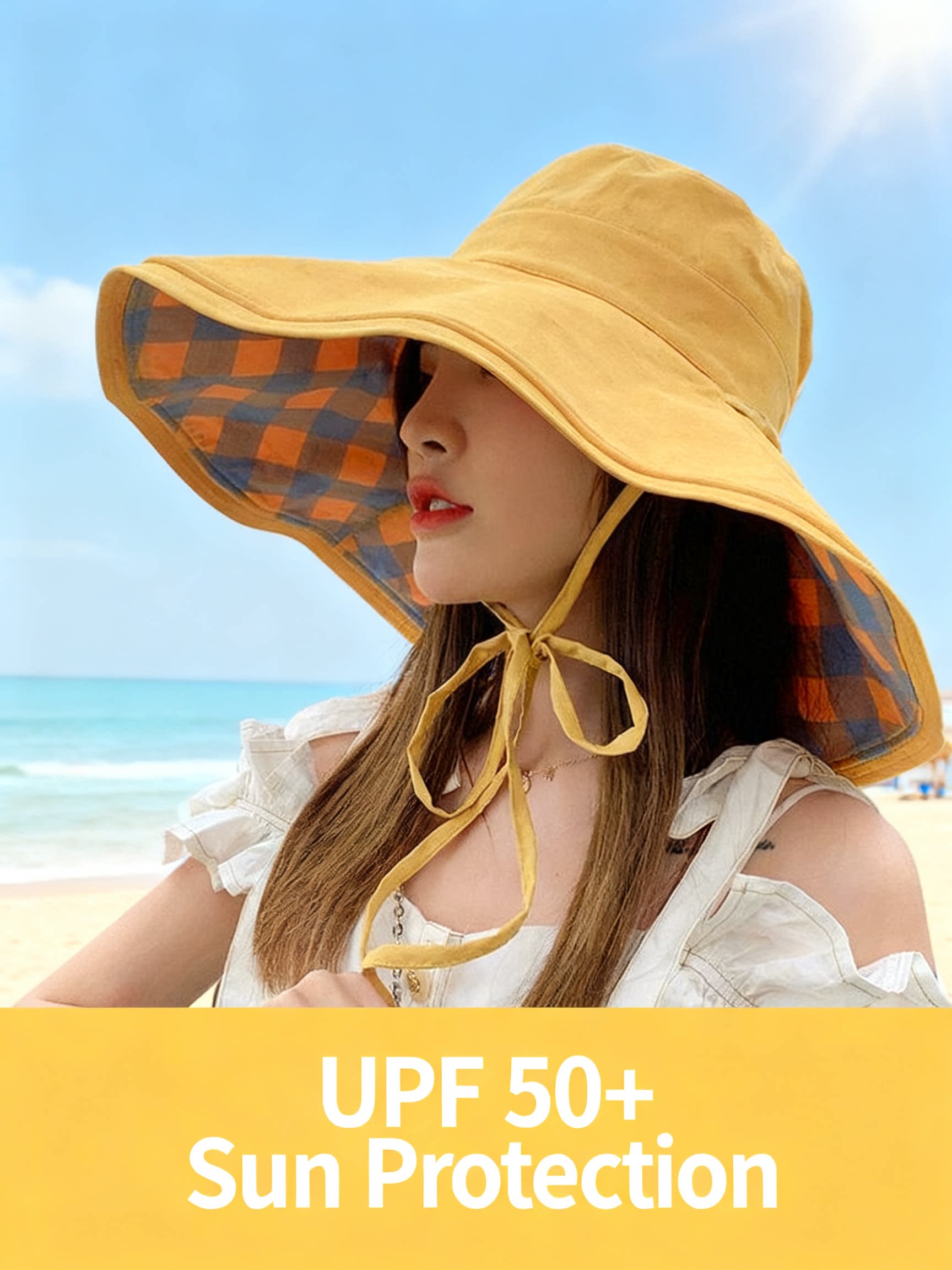 Women's Fisherman Hat 2026 New Early Spring Trendy Wide Brim Sun Protection Dual-Sided UV Shield Summer Face Cover Bucket Hat