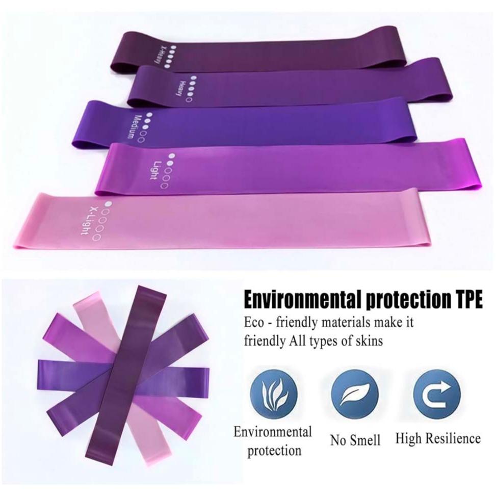 5-Piece Resistance Band Set, Yoga Pilates Home Fitness Resistance Bands, Fitness Stretching Bands for Leg & Arm Strength Training, Home Gym Exercise Equipment, Fun Fitness Gift, Fitness Equipment, Fitness Resistance Bands, Home Pilates