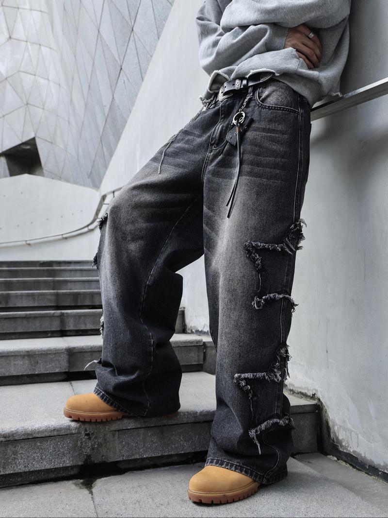 Four-Season Washed Vintage Loose Straight Leg Jeans, Y2K Street Style Denim Jeans, Perfect Gift for Husband and Boyfriend