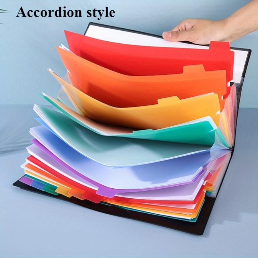 Multi-Layer A4 Folder with Rainbow-Colored Tabs & Monthly Dividers - Durable Plastic Document Organizer for School, Office, Home-Color-Coded Calendar System, Labeled Months, Sturdy Black Cover, Folders