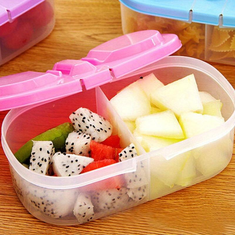 Stackable Plastic Bento Boxes with Lids - Hand Washable, Manual, Rectangle Food Storage Containers for Refrigerator, Bathroom Organization - No Electricity Needed