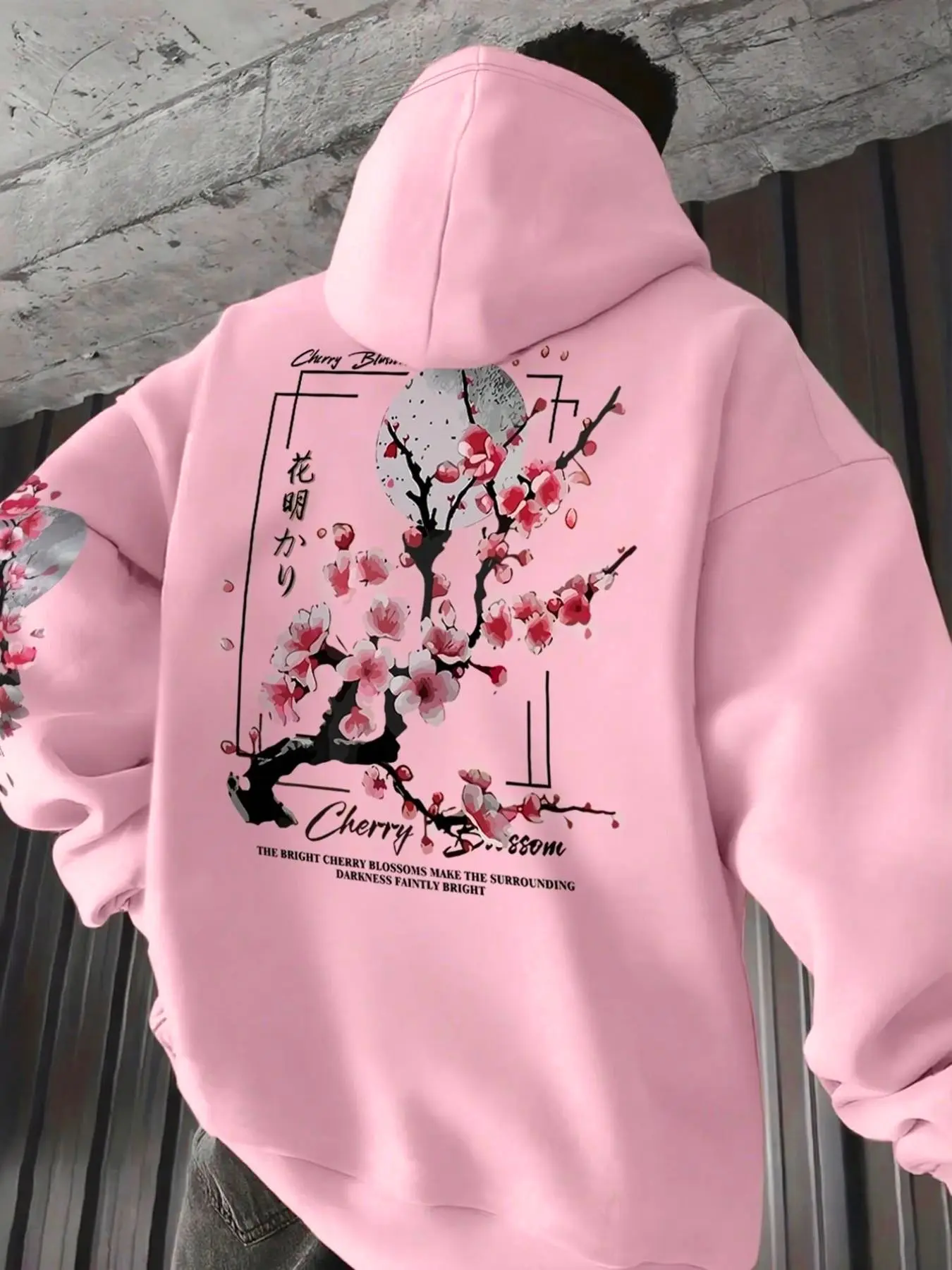 Y2K Japanese Cherry Blossom Print Hoodie, Loose-Fit Casual Sweatshirt, Soft and Cozy, Perfect for Campus and Streetwear, Fall & Winter