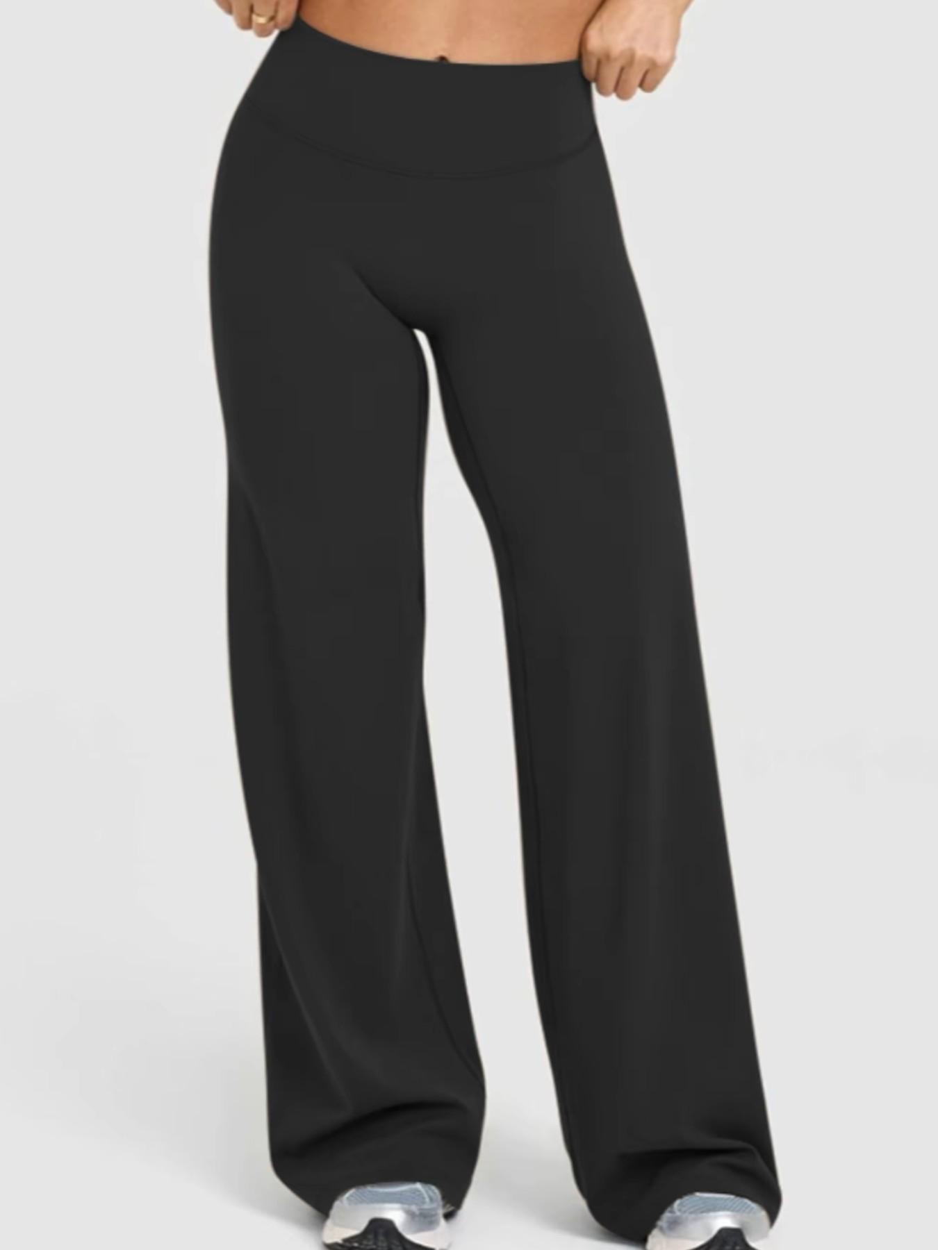 High Waist Sporty Yoga Pants, Fitted Plain Design, Comfortable Workout Apparel, Ideal for Outdoor Activities, All-Season Wear, Fitness Bottoms