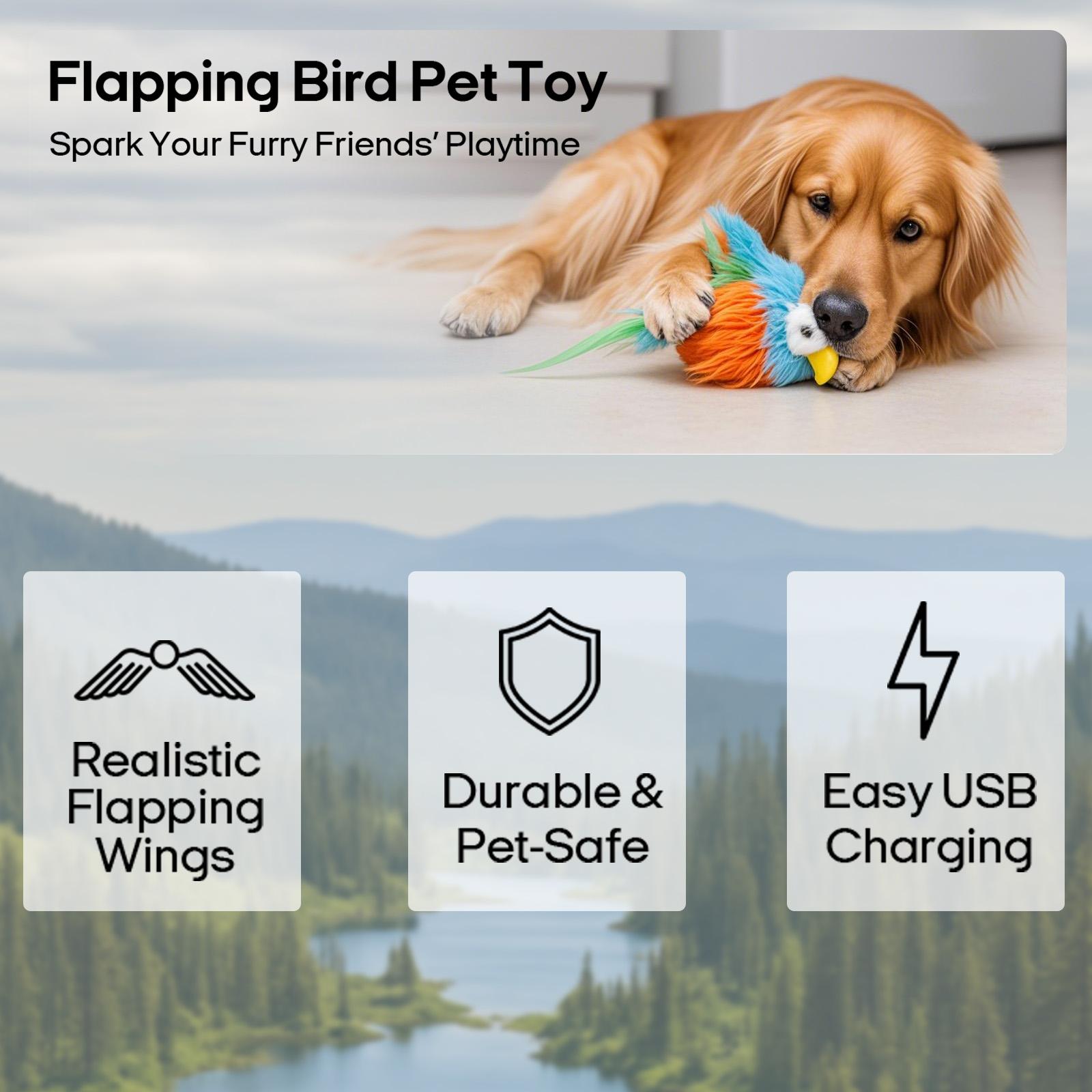 Vagascape Ugly Finch, Cat&Dog Toy,Interactive Rechargeable Toy on Rug with Bird Chirping, Anti-Depression Fun Gift for Cats & Dogs, Pet Supplies, Dog & Cat Accessories, Pet Products, Funny Gift, Cat stuff