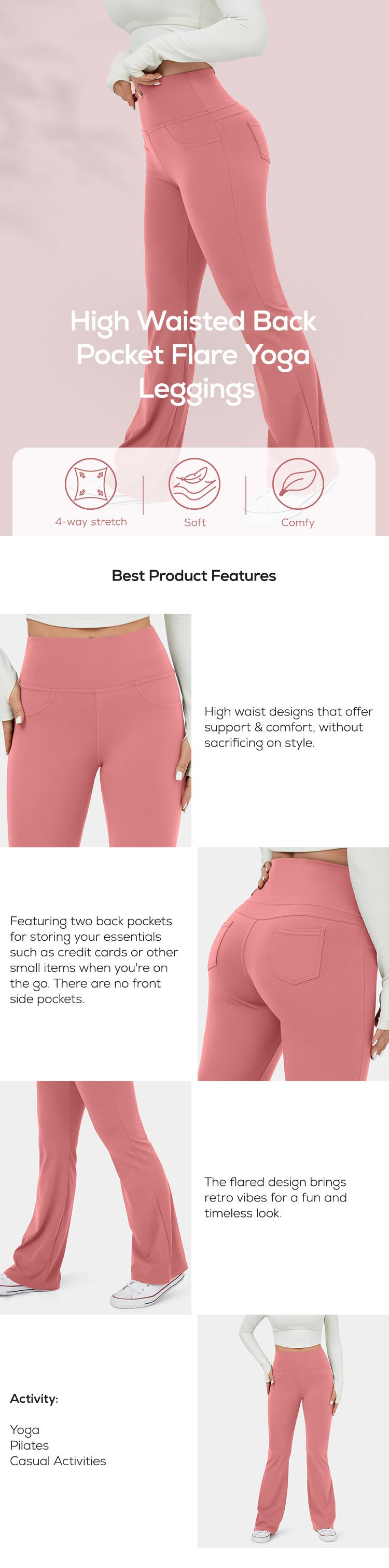 Halara High Waisted Back Pocket Flare Yoga Leggings