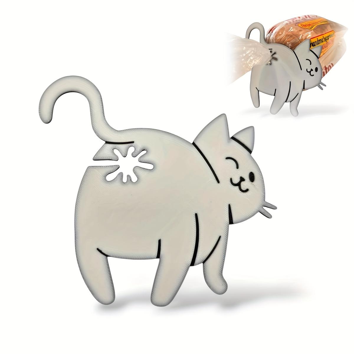 [Cat Bread Clip] Cat Butt Bread Clip - 3D Printed Humorous Kitchen Gadget - Plastic Bag Holder for Bread & Snacks - Cute Animal Pantry Storage Accessory - Quirky Home Decor Gift - Playful Design - Lightweight Accessory - Pet Lovers