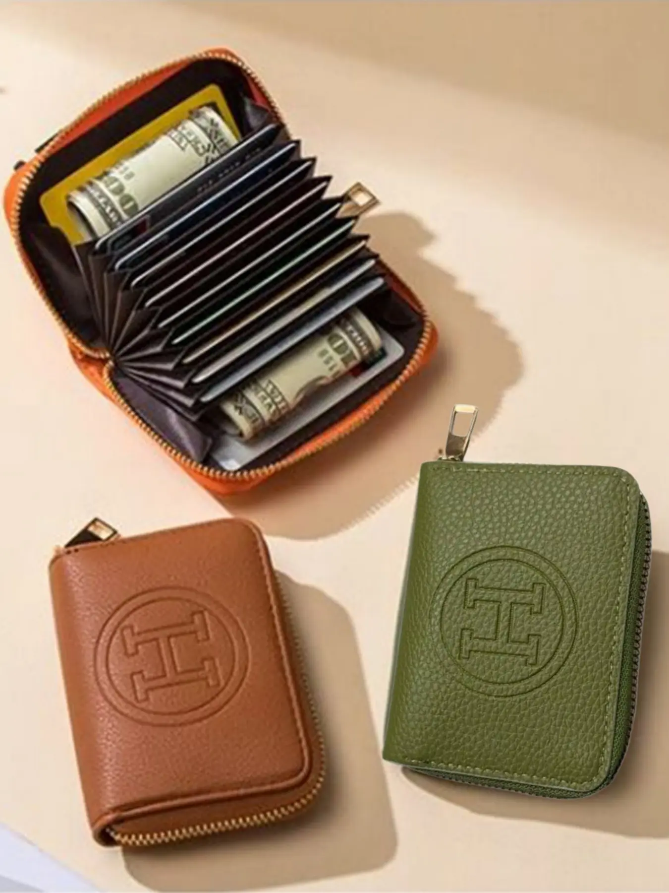 Women's Multi-Card Holder, Accordion Zipper Card Wallet, Pu Leather Wallet, Large Capacity Bank Card Document Bag, Ladies' Luxury Card Case, Credit Card Holder