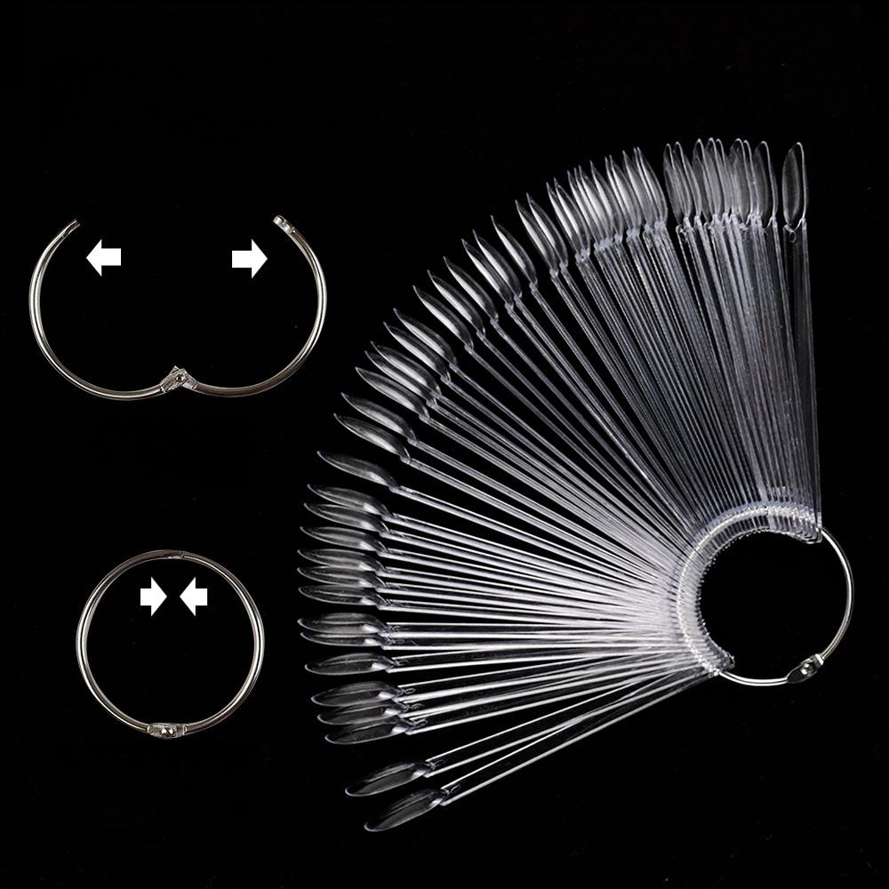 50 Nail Display Tips Transparent Sample Gel Polish Color Chart, Manicure Practice Tools, Single Item, No Ca Prop 65 Warning