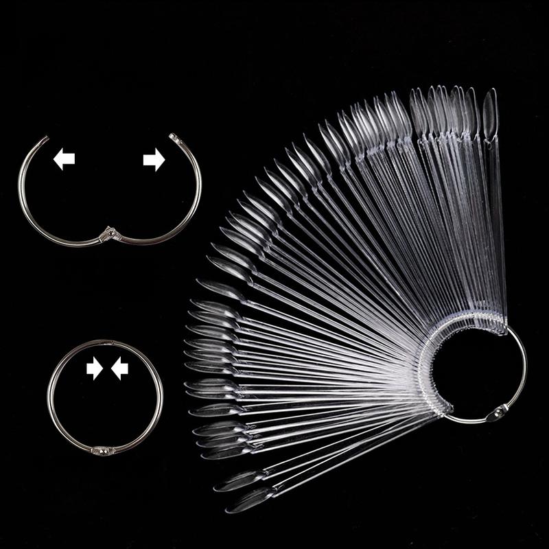 50 Nail Display Tips Transparent Sample Gel Polish Color Chart, Manicure Practice Tools, Single Item, No Ca Prop 65 Warning