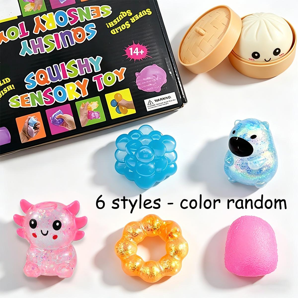 6pcs/set - Novelty stress relief toy blind box, Stress relief fidget, pressure resistant kneading, slow rebound kneading, suitable for home, school, gatherings, parties, events, and giving to family and friends