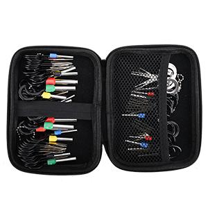 GJANSH Terminal Pin Removal Tool Kit 82 Pcs Depinning Electrical Connector Pin Extractor Tool Set Wire Terminal Release for Automotive Car Household Devices - Black