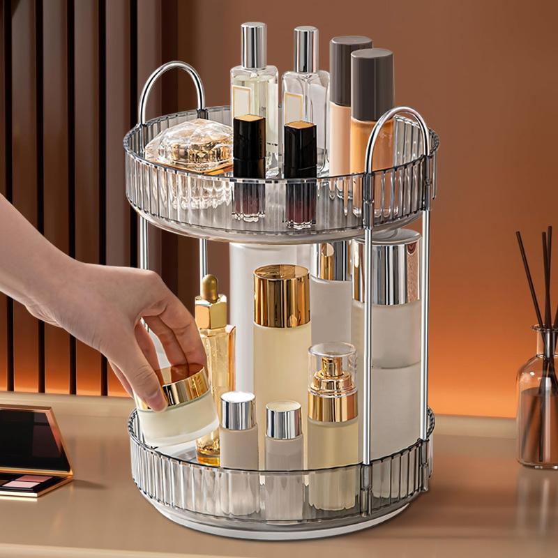 360° Rotating Makeup Organizer - Large Capacity Cosmetic and Skincare Dresser | Spinning Perfume Organizer Vanity Shelf for Makeup, Perfume, and Skincare (3 Tiers) ,Deals for you days Metal Boxes