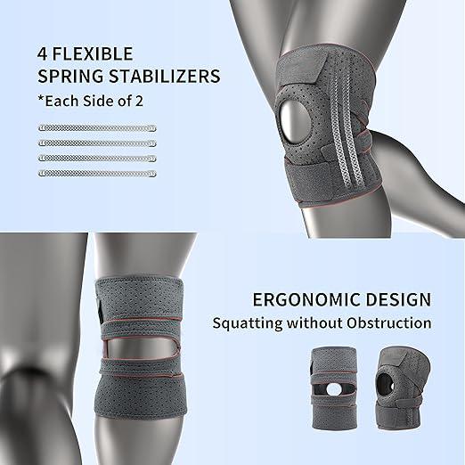 Ollas Professional Sports Knee Brace for Runner Workout Gym Basketball Volleyball Hiking Spicy Dill Knee Pain Relief Adjustable Patellar Belt Breathable Sponge Knee Pads