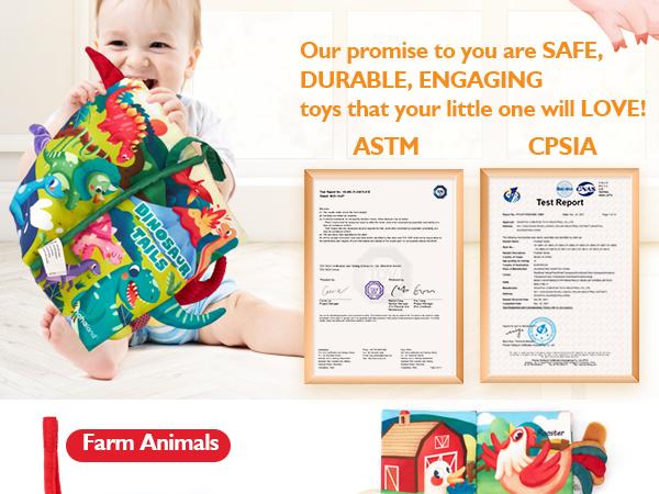 Hahaland Farm Animals Sensory Toy – Tummy Time Touch & Feel Baby Gift for Boys & Girls, Early Learning & Education Infant Toy Duck