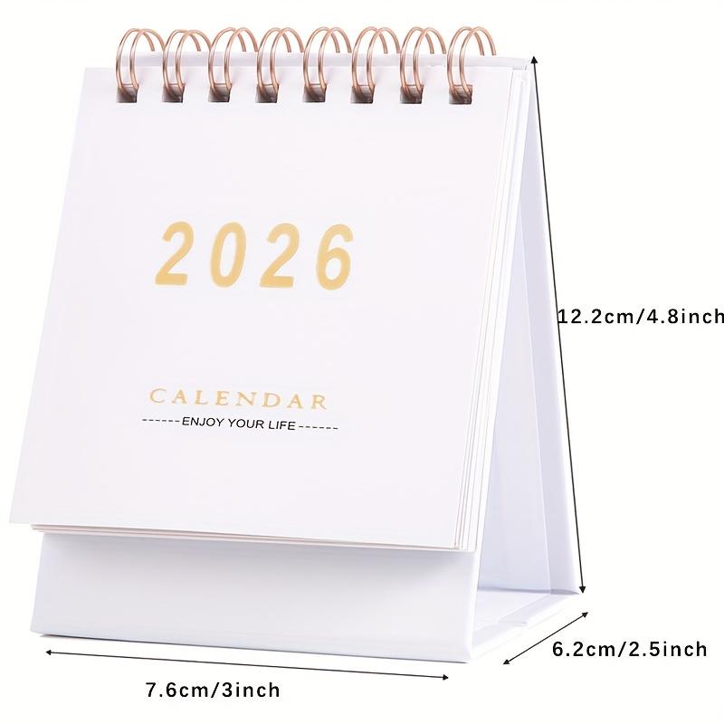 2026 Mini Desk Calendar, Monthly & Weekly Planner, Thick 250g Paper, Twin Wire Binding, Multiple Colors Available, Home Office Organizer, Office Stationery Supplies
