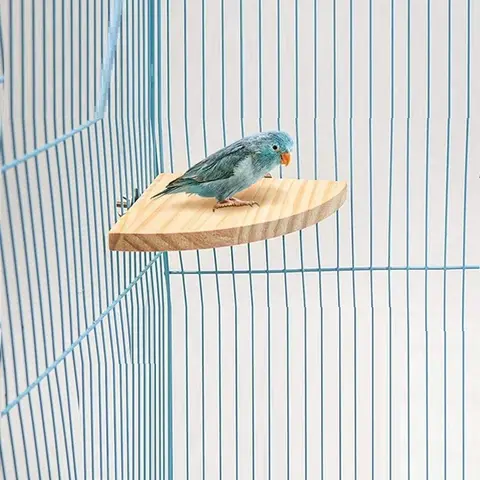 Wooden Bird Perch, Durable Fan Shaped Design Bird Stand, Claw Grinding and Gnawing Stable Platform Rest Platform for Parrot, Bird Accessories (1 Count)