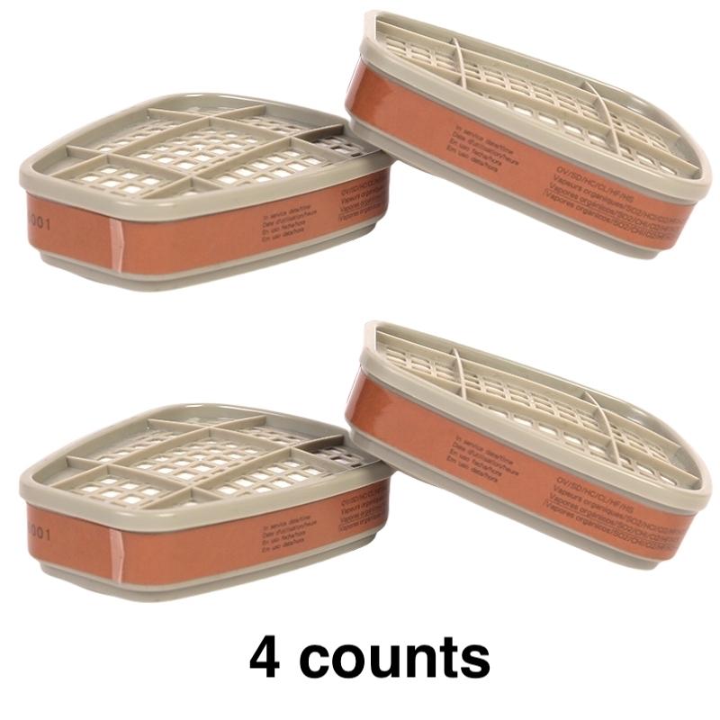 2/4 Replacement Filters for 40mm Filter Box, Activated Carbon Gas Mask Filters for Painting, Steam, Industrial Dust, Welding, Chemicals