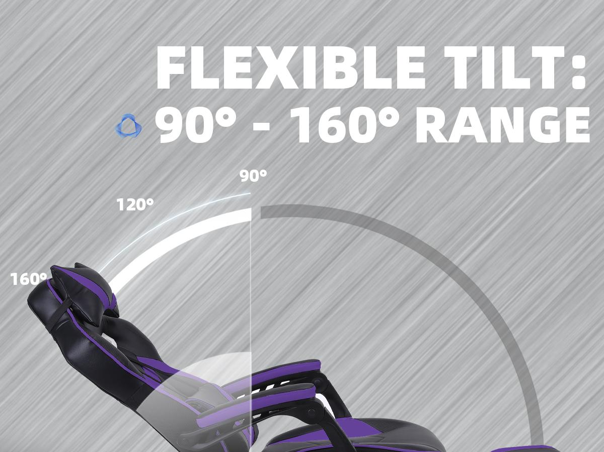 【Black Friday Special】Gaming chair with footrest Recliner Adult computer chair with massage chair Adjustable lumbar cushion Large and tall, ergonomic office gaming chair for heavy racing recliners V3028A