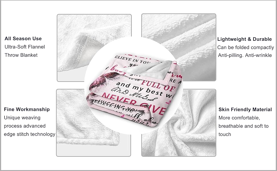 Daughter Blanket from Mom, Daughter Gifts from Mom, Daughters Birthday Gifts, Christmas Birthday Gift for Daughters Adult, Soft Flannel Throw Blanket, Pink Butterfly