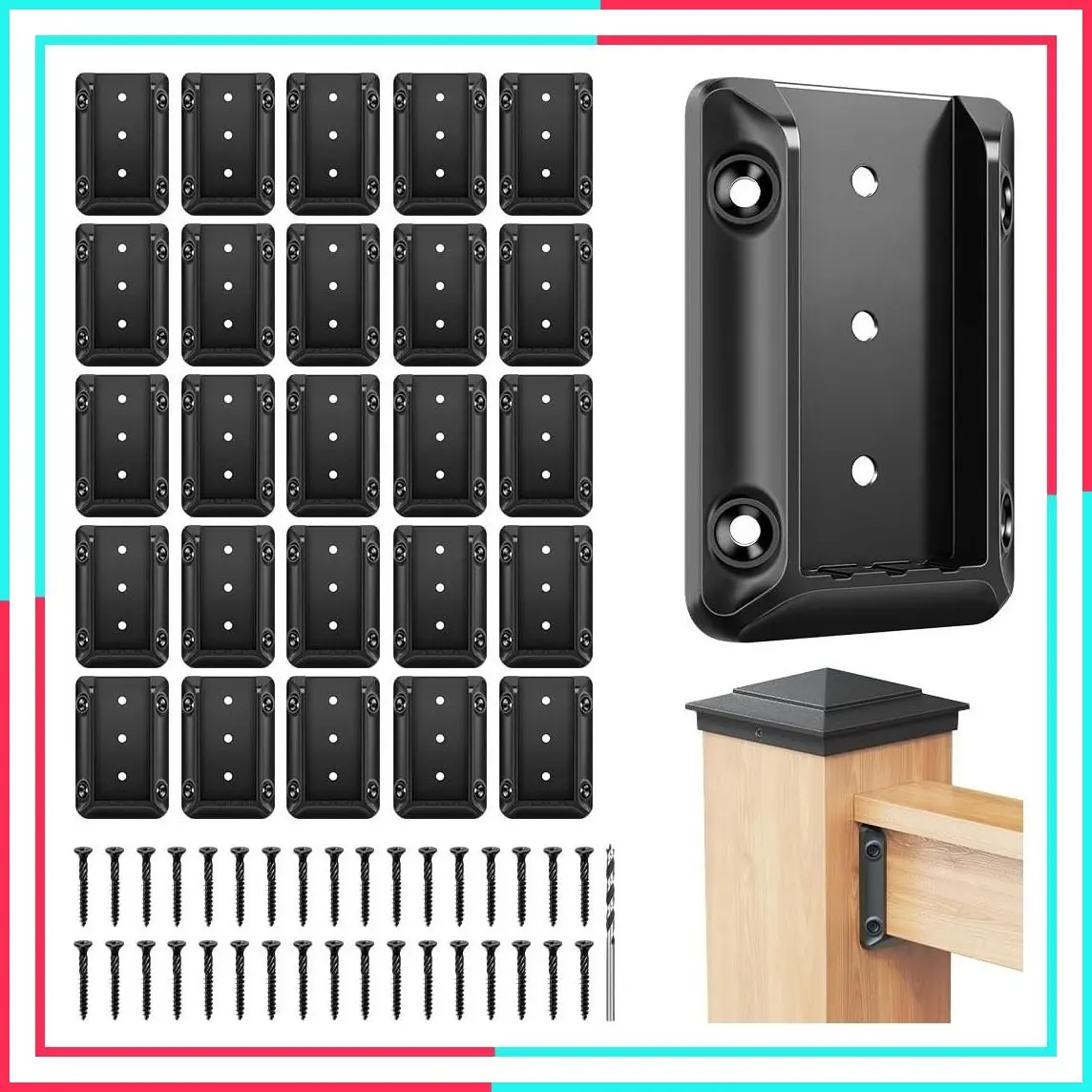 40 Pack Deck Railing Brackets for 2x4 Wood Handrail
