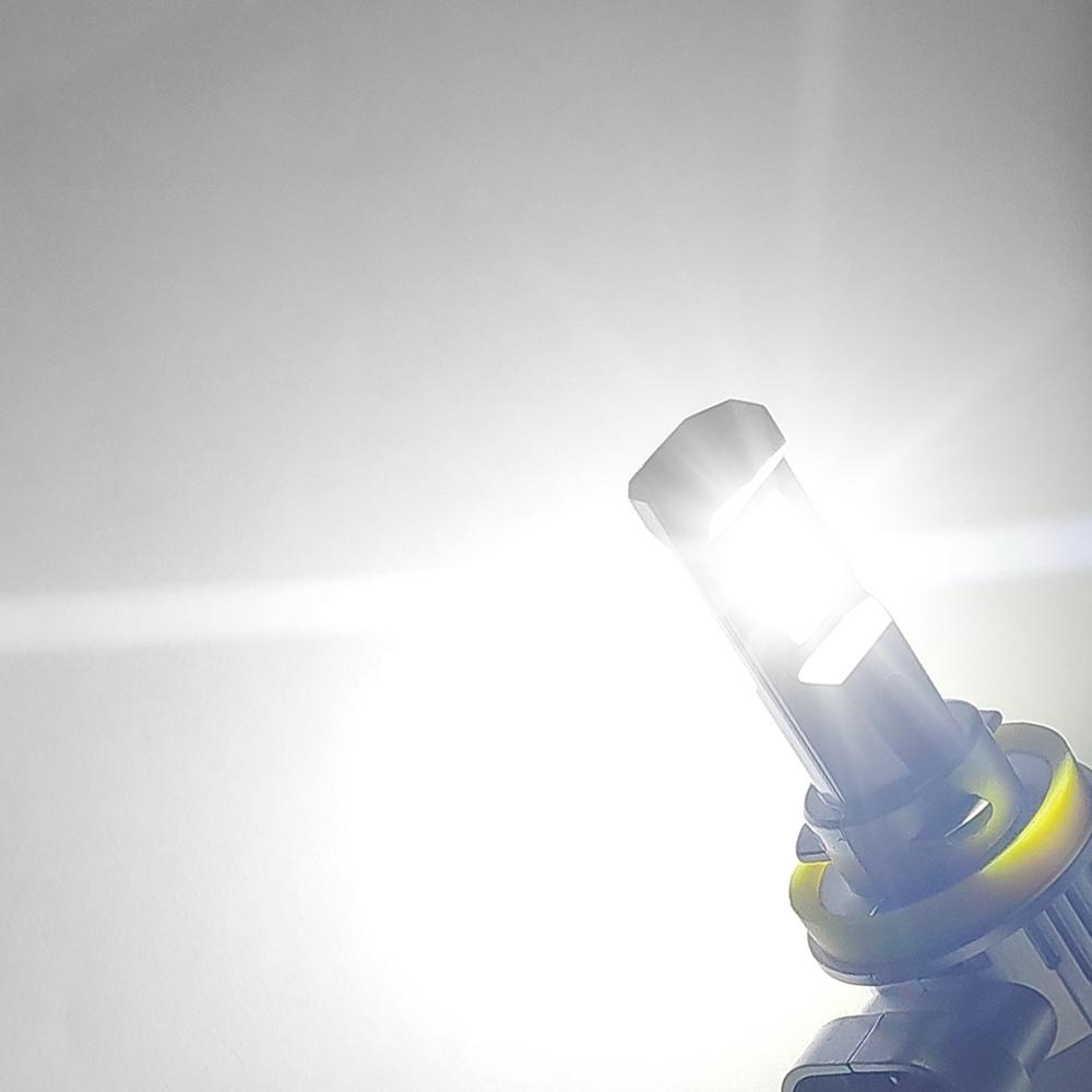 AUXITO H11 H8 H16 LED Fog Light Bulbs, 600% Brightness 6500K Cool White Driving Fog lights, 1:1 Mini Size Front headlight Lamps, Non-polarity, Play and Plug (Pack of 2)